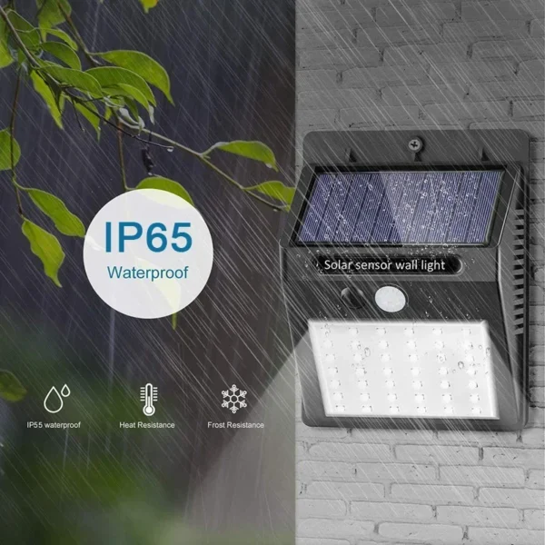 LED Solar Motion Sensor Light, Waterproof Outdoor Garden Wall Lamp, 30/100 LEDs