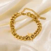 EILIECK 316L Gold Stainless Steel Link Bracelet for Women – Trendy, Non-Fading