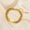 EILIECK 316L Gold Stainless Steel Link Bracelet for Women – Trendy, Non-Fading