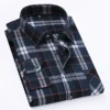 Men's 100% Pure Cotton Flannel Soft Regular-fit Long Sleeve Brushed Shirt Single Pocket Comfortable Casual Plaid Shirts S-8XL