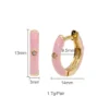 CRMYA Gold-color Clip Dangle Hoop Earrings For Women CZ Zircon Enamel Piercing Women's Earrings Set 2023 Jewelry Wholesale