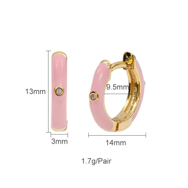 CRMYA Gold-color Clip Dangle Hoop Earrings For Women CZ Zircon Enamel Piercing Women's Earrings Set 2023 Jewelry Wholesale