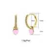 CRMYA Gold-color Clip Dangle Hoop Earrings For Women CZ Zircon Enamel Piercing Women's Earrings Set 2023 Jewelry Wholesale